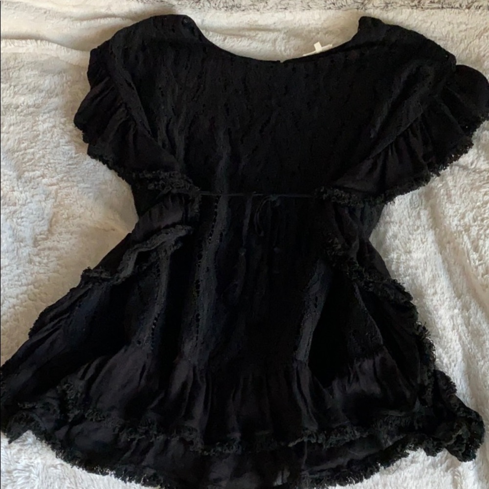 Lace fringe blouse
